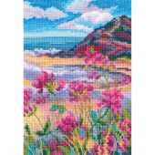 Kit broderie point de croix - RTO - Fleurs sur le rivage