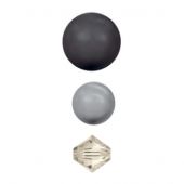 Perles et sequins - Rowan - Paquet de 126 perles Swarovski - Silver Selection 