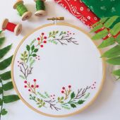 Kit de broderie sur tambour - Tamar Nahir Yanai - Couronne de Noël