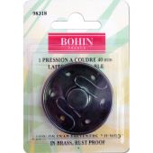 Boutons pression - Bohin - Bouton pression à coudre laiton noir - 40 mm