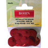 Perles et sequins - Bohin - Paillettes sequin 15 mm - Rouge