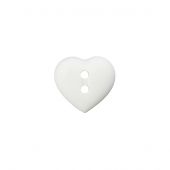 Boutons 2 trous - Union Knopf by Prym - Lot de 4 boutons polyester - 12 mm coeur blanc