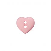 Boutons 2 trous - Union Knopf by Prym - Lot de 4 boutons polyester - 12 mm coeur rose clair