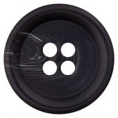 Boutons 4 trous - Union Knopf by Prym - Lot de 3 boutons polyester - 18 mm noir marbré