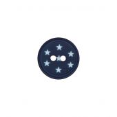 Boutons 2 trous - Union Knopf by Prym - Lot de 3 boutons - 12 mm bleu marine étoiles blanches