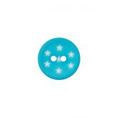 Boutons 2 trous - Union Knopf by Prym - Lot de 3 boutons - 15 mm turquoise étoiles blanches
