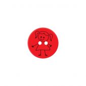 Boutons 2 trous - Union Knopf by Prym - Lot de 3 boutons - Fille rouge 15 mm