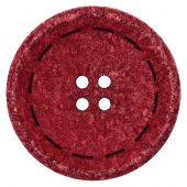 Boutons 4 trous - Union Knopf by Prym - Lot de 3 boutons coton recyclé - 20 mm bordeaux