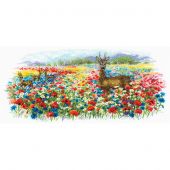 Kit broderie point de croix - Riolis - Prairie fleurie
