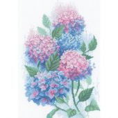 Kit broderie point de croix - Riolis - Hortensias gracieux