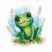 Kit broderie point de croix - Riolis - Petite grenouille