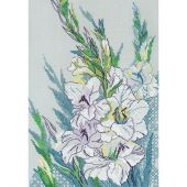 Kit broderie point de croix - Riolis - Glaïeuls blancs