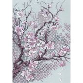 Kit broderie point de croix - Riolis - Fleur de prunier