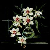 Kit broderie point de croix - Riolis - Orchidée blanche