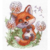 Kit broderie point de croix - Aine - Renard pissenlit