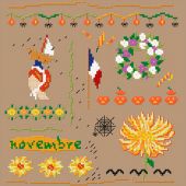 Kit broderie point de croix - Un point pour toi - Novembre