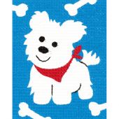 Kit de canevas pour enfant - Vervaco - Petit chien blanc
