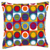 Kit de coussin point lancé - Vervaco - Cercles multicolores