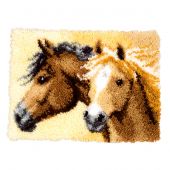 Kit de tapis point noué - Vervaco - Chevaux fringants