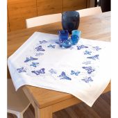 Kit de nappe à broder - Vervaco - Papillons bleus
