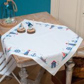 Kit de nappe à broder - Vervaco - Motif maritime