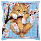 Kit de coussin gros trous - Vervaco - Chaton dans l'arbre