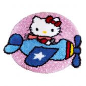 Kit de tapis point noué - Vervaco - Hello Kitty est pilote!