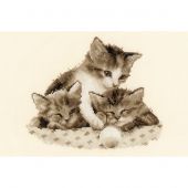 Kit broderie point de croix - Vervaco - Trois petits chatons