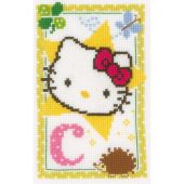 Kit broderie point de croix - Vervaco - Hello Kitty lettre c