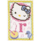 Kit broderie point de croix - Vervaco - Hello kitty lettre r