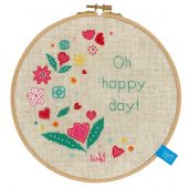 Kit broderie point de croix avec tambour - Vervaco - Oh happy day