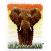 Kit de tapis point noué - Vervaco - Eléphant dans la savane II