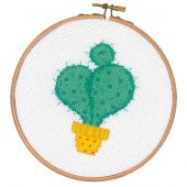 Kit broderie point de croix avec tambour - Vervaco - Cactus I