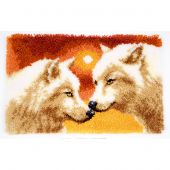 Kit de tapis point noué - Vervaco - 2 loups