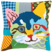 Kit de coussin gros trous - Vervaco - Chat coloré