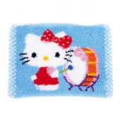 Kit de tapis point noué - Vervaco - Hello Kitty avec tambour