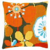 Kit de coussin gros trous - Vervaco - Fleurs rétro II