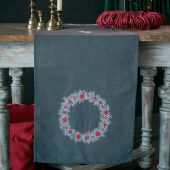 Kit de chemin de table à broder - Vervaco - Motifs de Noël