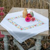 Kit de nappe à broder - Vervaco - Fleurs fraîches 