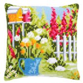 Kit de coussin gros trous - Vervaco - Scène de jardin