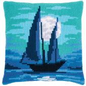 Kit de coussin gros trous - Vervaco - Voilier et lune