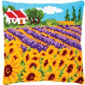 Kit de coussin gros trous - Vervaco - Champ de tournesols