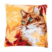 Kit de coussin gros trous - Vervaco - Chat en automne