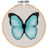 Kit de broderie à dessiner et à broder - Daffy's DIY - Papillon bleu