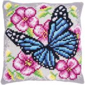 Kit de coussin gros trous - Vervaco - Papillon parmi les fleurs