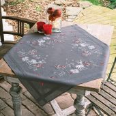 Kit de nappe à broder - Vervaco - Animaux de la forêt en hiver