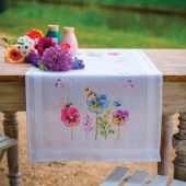 Kit de chemin de table à broder - Vervaco - Violettes