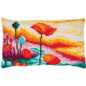 Kit de coussin gros trous - Vervaco - Paysage coquelicots