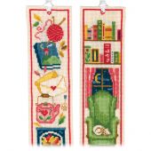 Kit de marque-pages à broder - Vervaco - Lecture cosy