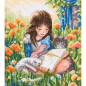 Kit broderie point de croix - Vervaco - Se relaxer dans le jardin - Aïda